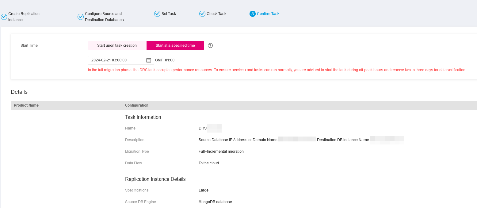 Figure 10 Task startup
settings