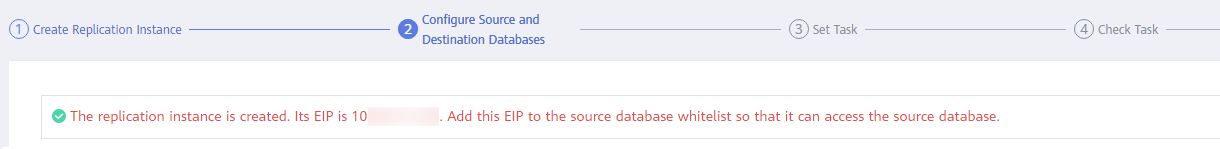 Figure 4 EIP of the replication instance