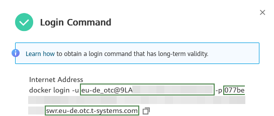 Figure 1 Generating a login command